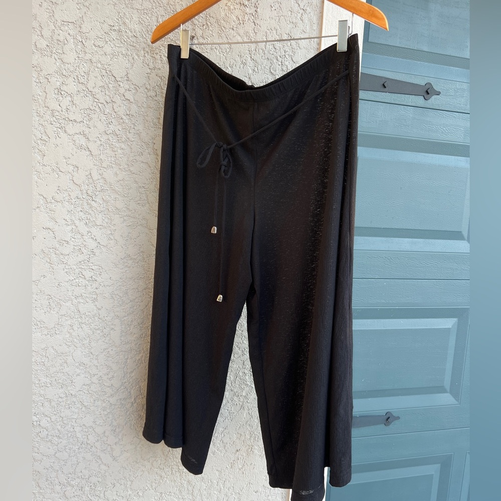 Jordan Taylor Black Beach CoverUp Wide Leg Capri Pant Size XL